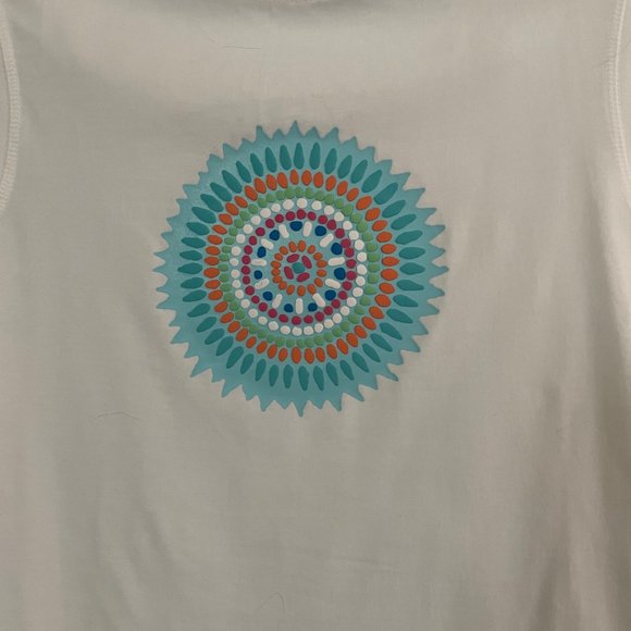 Size XL Danskin Southwest Design Sleeveless White top - Picture 2 of 8